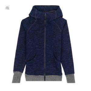 Lululemon Scuba III Zip Up Hoodie Heathered Marled Blue Size 6